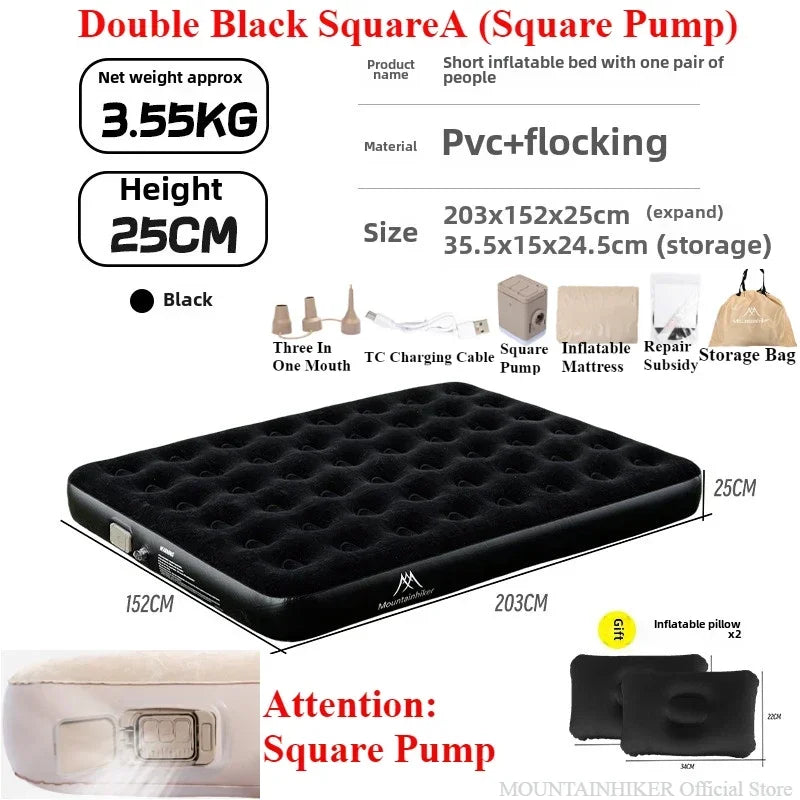 Matelas de camping gonflable gonflé en quelques minutes