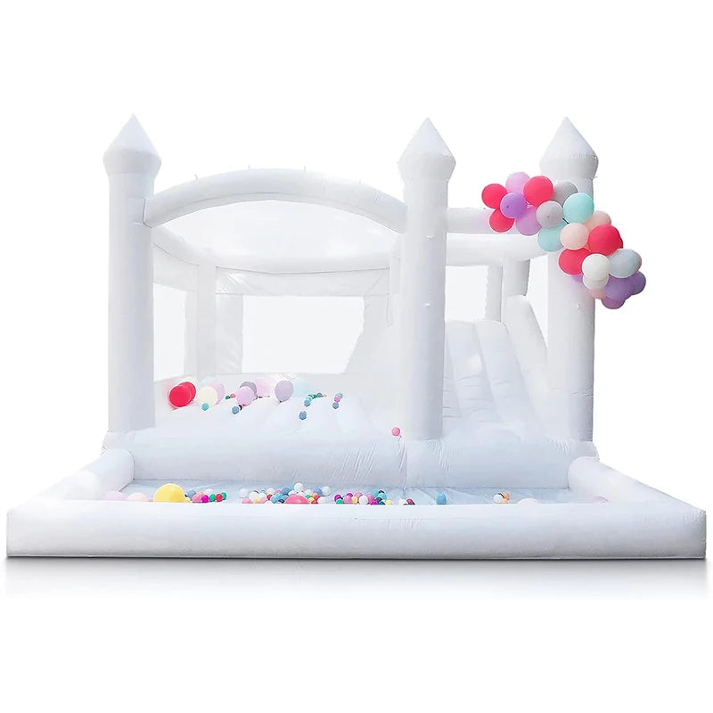 Château gonflable grand tissu Oxford 4,5 m avec toboggan pour enfants