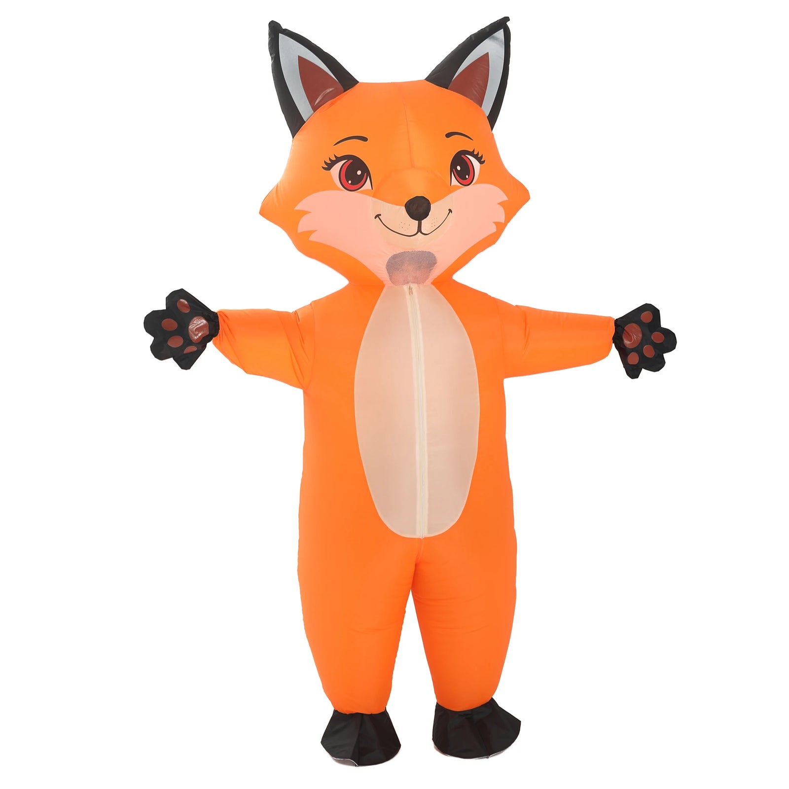 Costume gonflable renard adulte orange vue de face