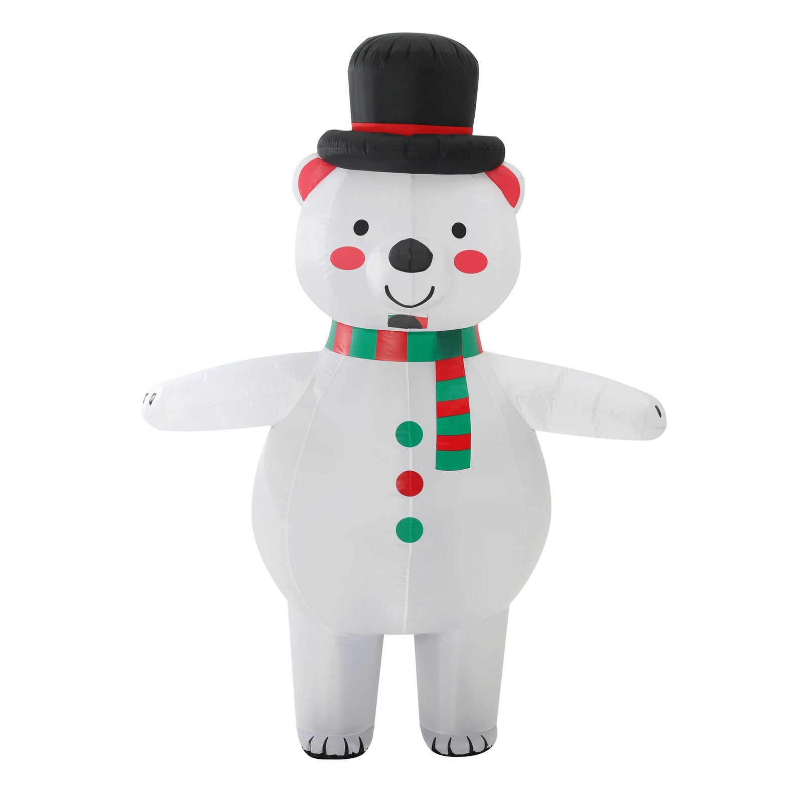 Costume gonflable ours polaire blanc adulte vue de face