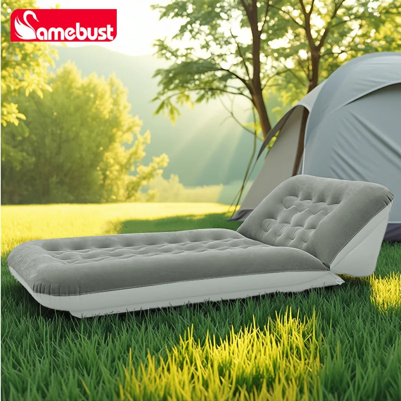 Lit gonflable camping PVC floqué surface veloutée