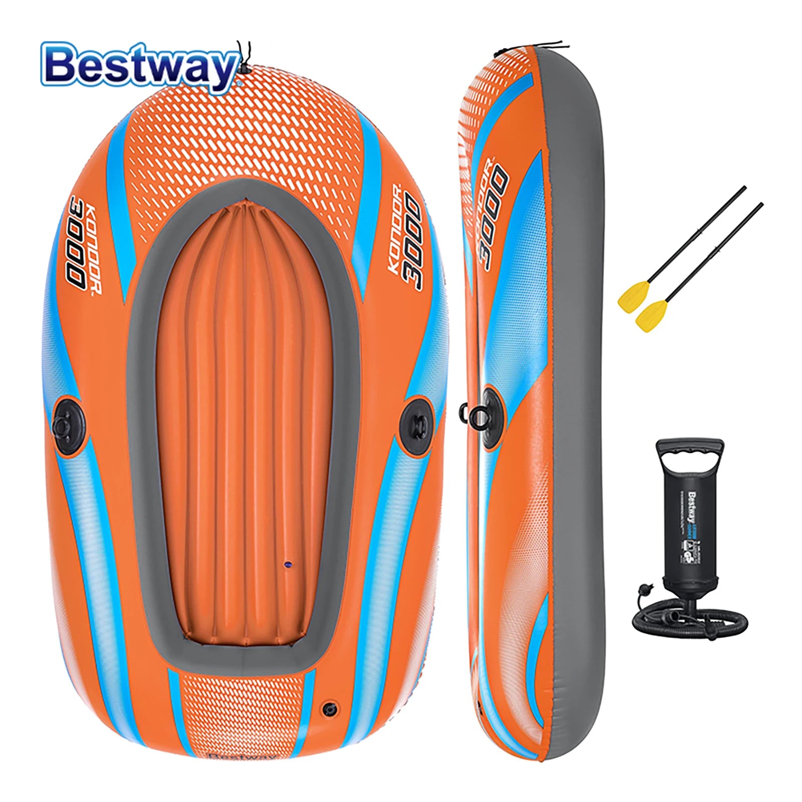 Kayak gonflable avec pagaies pour sortie en famille