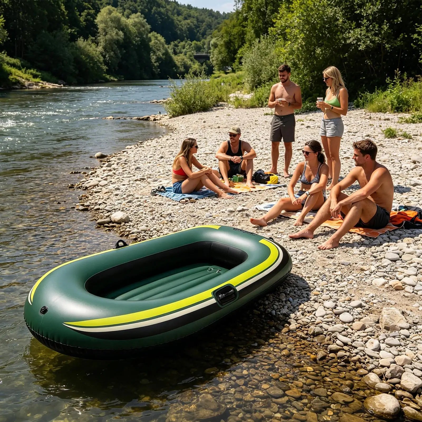 Bateau gonflable PVC antidérapant sur l'eau