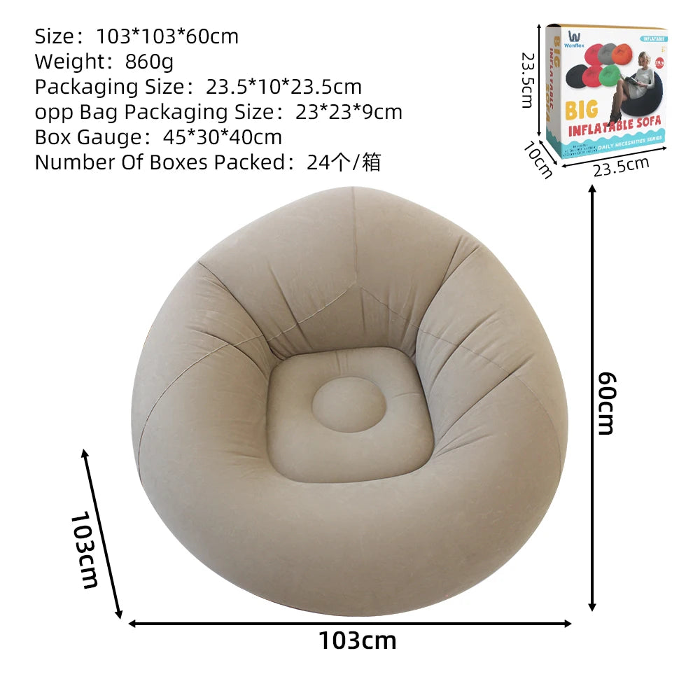 Canapé gonflable sphérique 9 coloris gamme complète