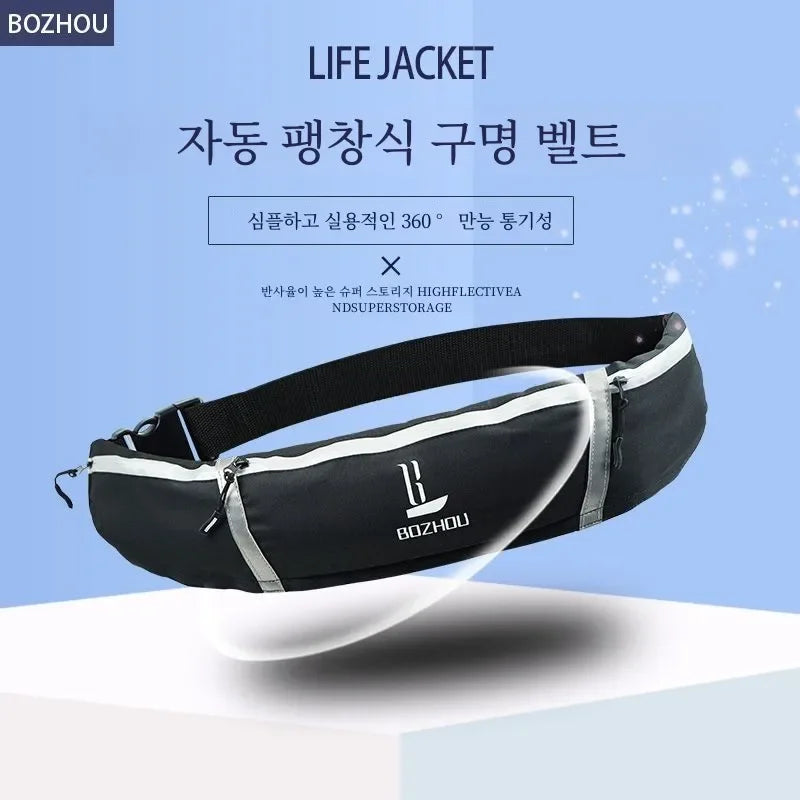Ceinture de sauvetage gonflable rouge pour la pêche