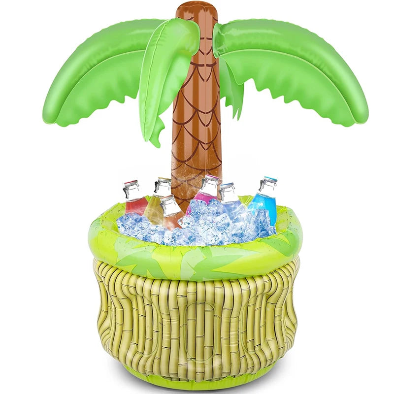 Seau à glace gonflable forme palmier décoration fête hawaïenne
