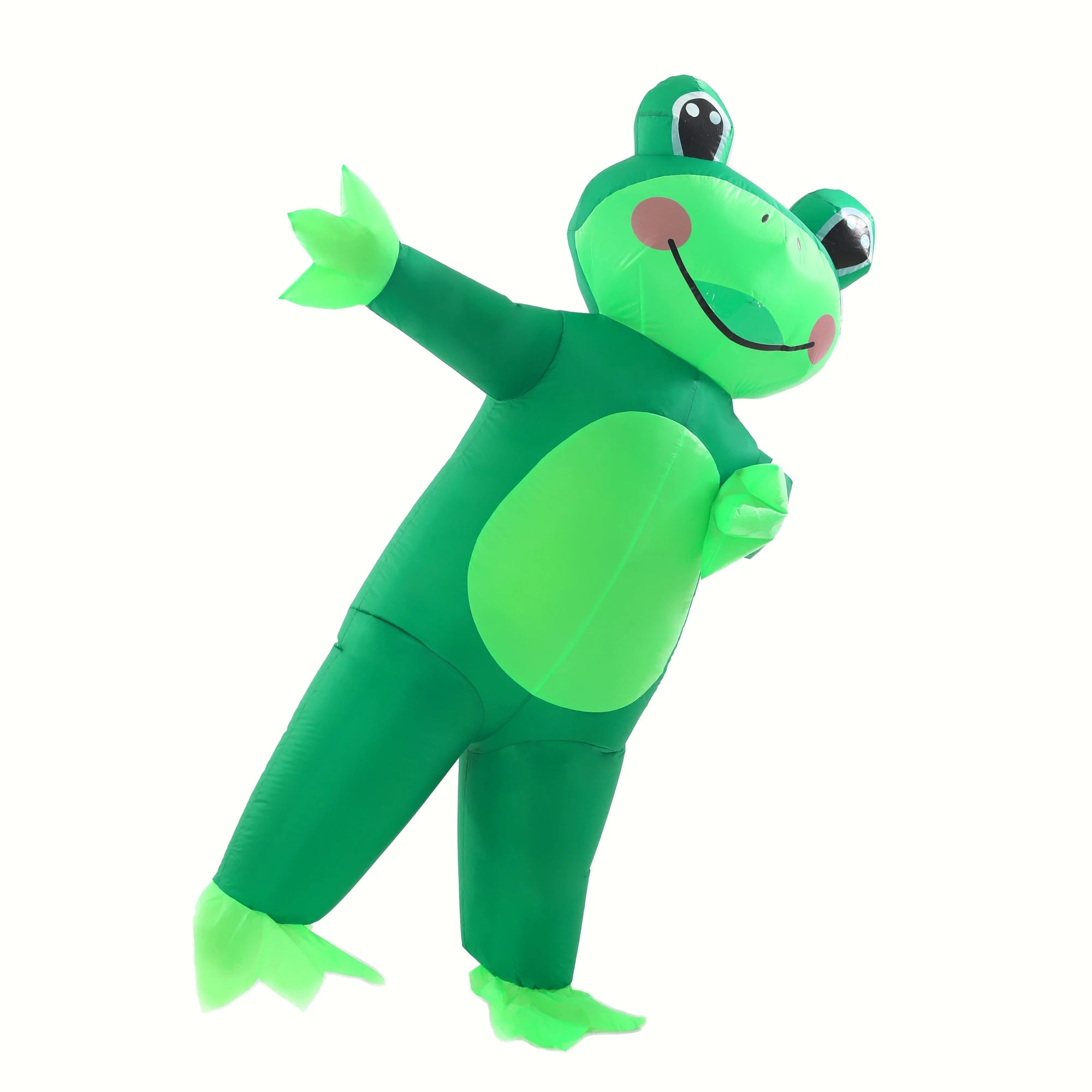 Déguisement gonflable grenouille verte vue latérale