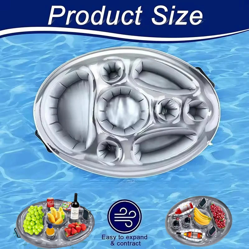 Accessoire gonflable porte-gobelet bar flottant en piscine