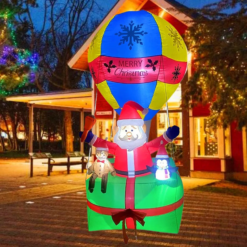 Père Noël gonflable géant illuminé LED extérieur