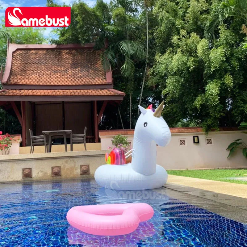 Flotteur animal gonflable licorne pour anniversaire piscine