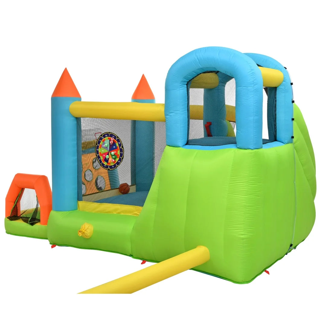 Aire de jeux gonflable multisports vue d'ensemble