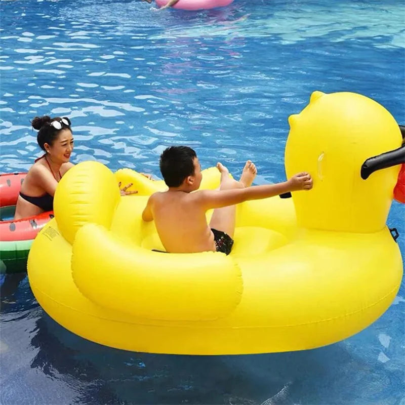 Bouée gonflable canard piscine vue d'ensemble