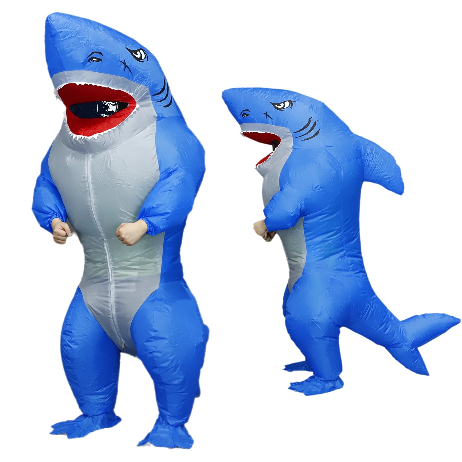 Costume gonflable requin musculaire adulte vu de face