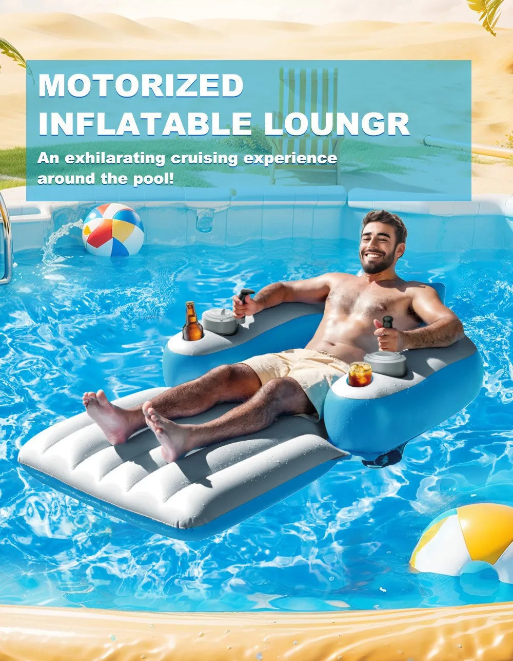 Bouée Gonflable Chaise Longue Électrique - détail des finitions