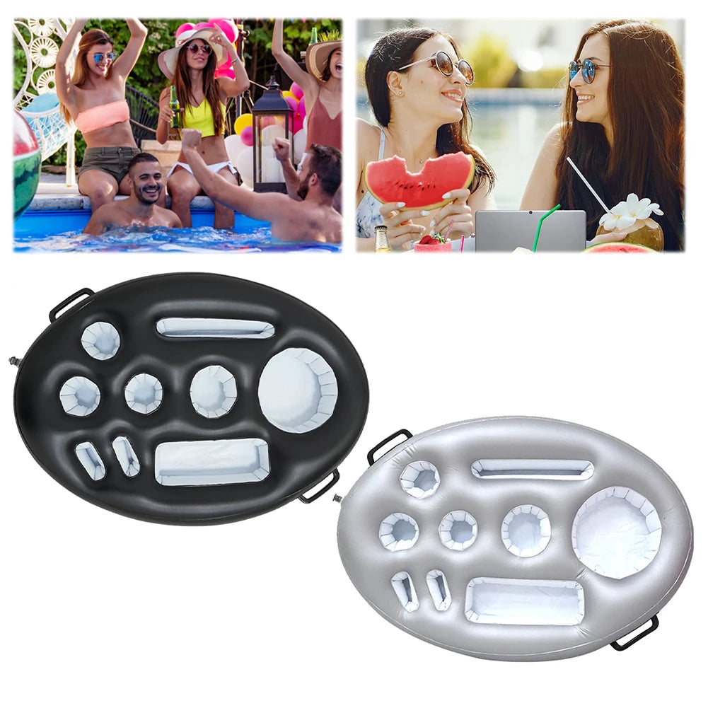 Porte-boissons gonflable coloris argent