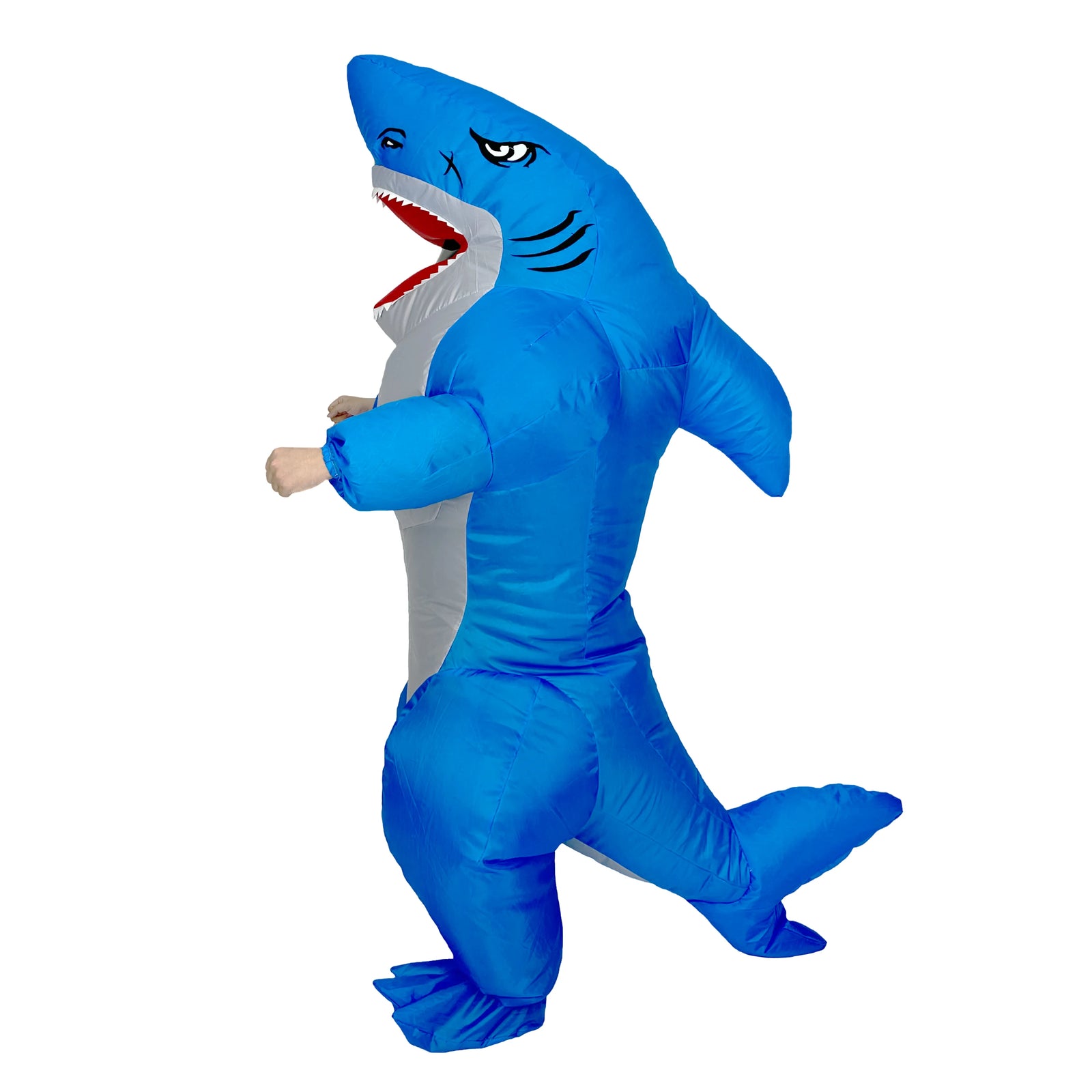 Costume gonflable requin musculaire adulte vu de face