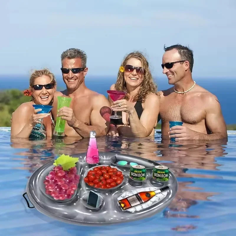 Détail du porte-gobelet gonflable pour bar de piscine
