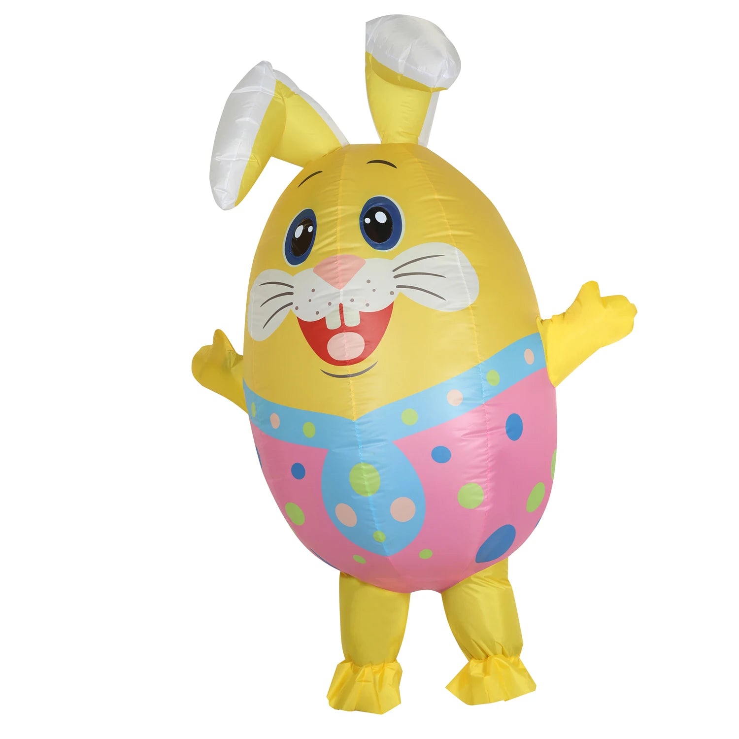 Lapin gonflable fête d'anniversaire porté par adulte