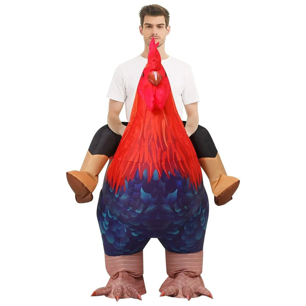 Costume gonflable poulet adulte coloris vif