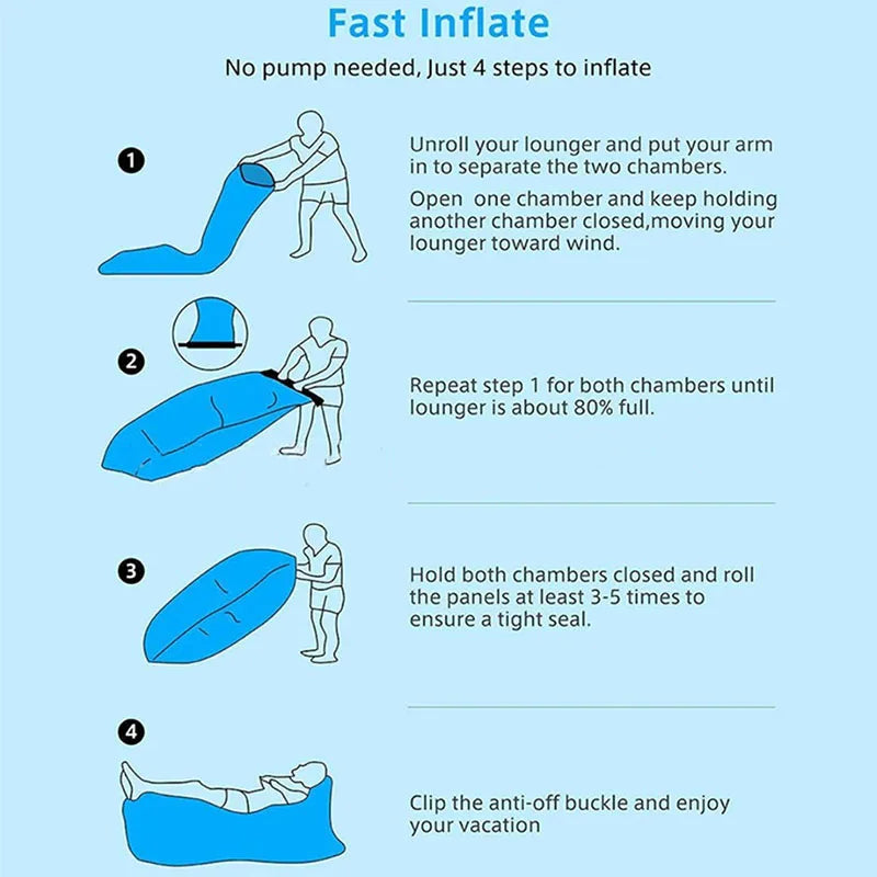 Canapé gonflable utilisé pour une sieste rapide