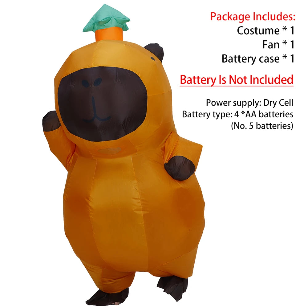 Costume gonflable capybara accessoires ventilateur