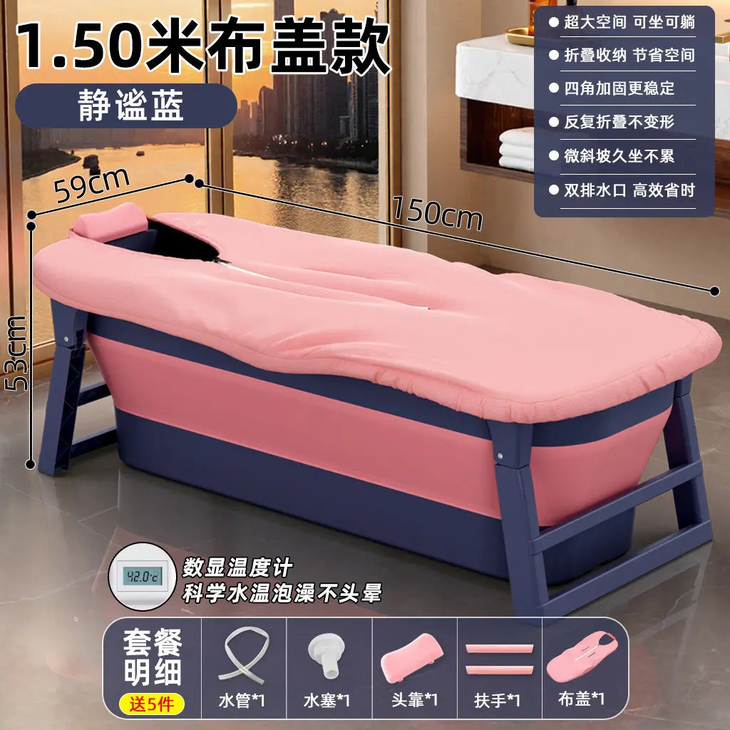 Baignoire gonflable utilisée comme spa improvisé, modèle 13