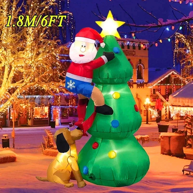 Détails tissu polyester décoration Noël gonflable