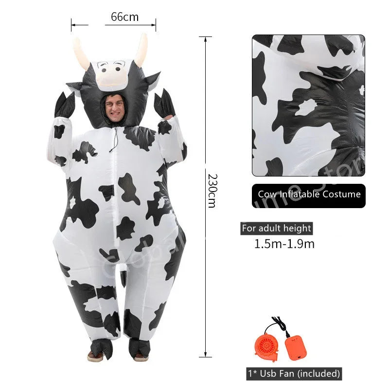 Détail des finitions du costume gonflable vache
