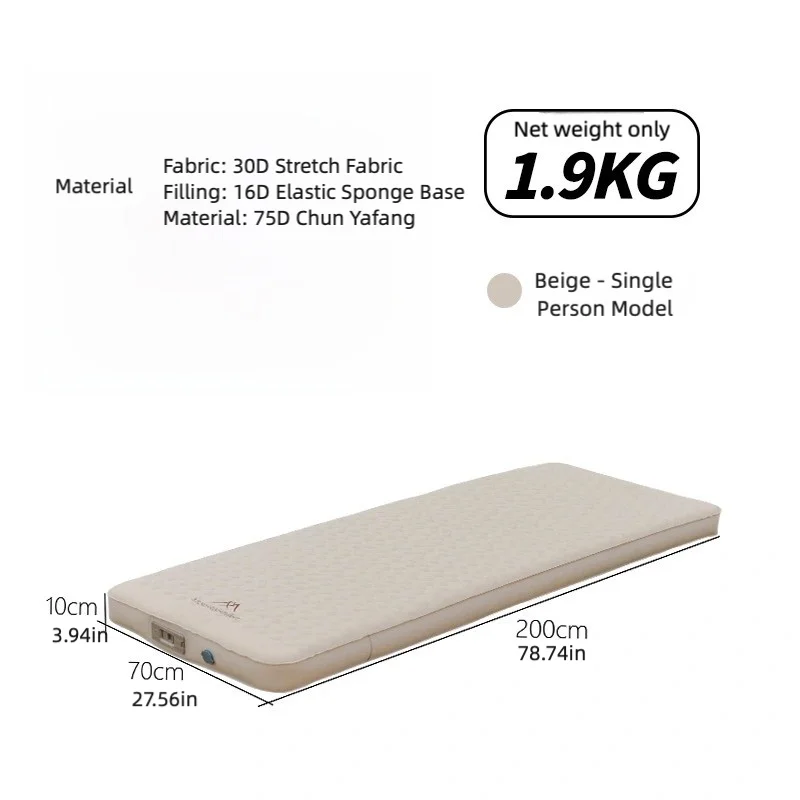 Matelas de Camping Gonflable Double Compact prêt à l'emploi