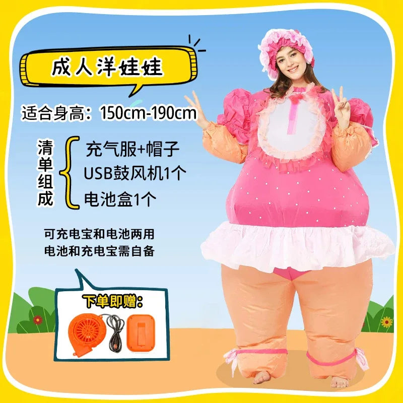 Costume gonflable dinosaure adulte gonflé prêt à l'emploi