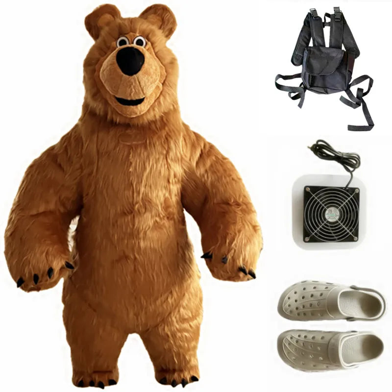 Costume gonflable mascotte Ours prêt pour animation commerciale