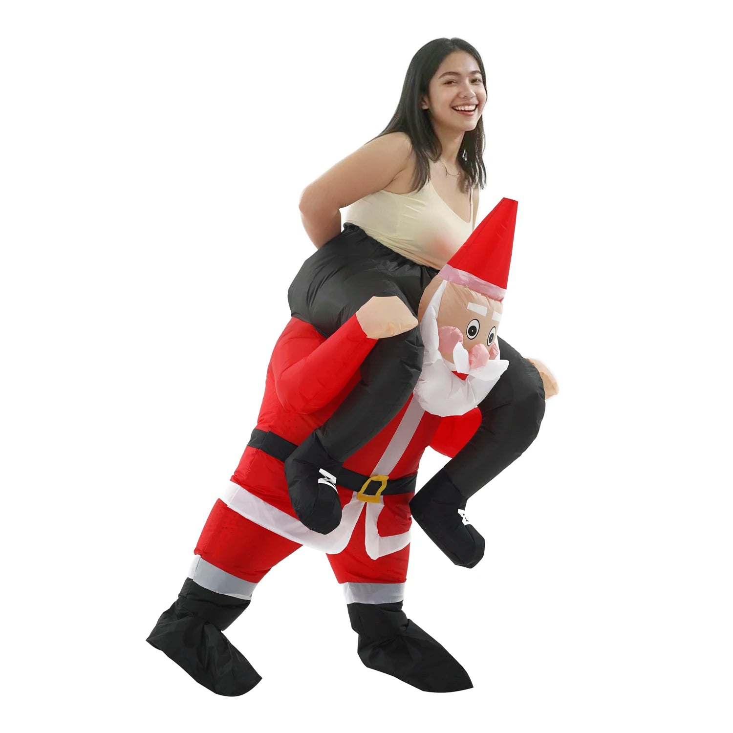 Déguisement gonflable père noël chevauchée noël