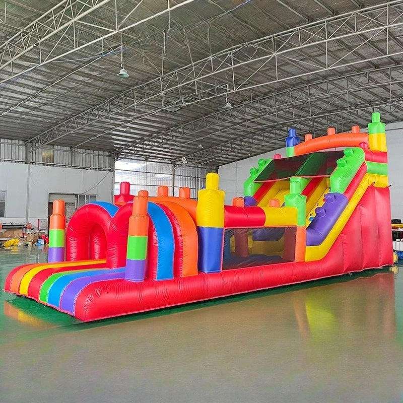 Château gonflable grande structure toboggan trampoline extérieur