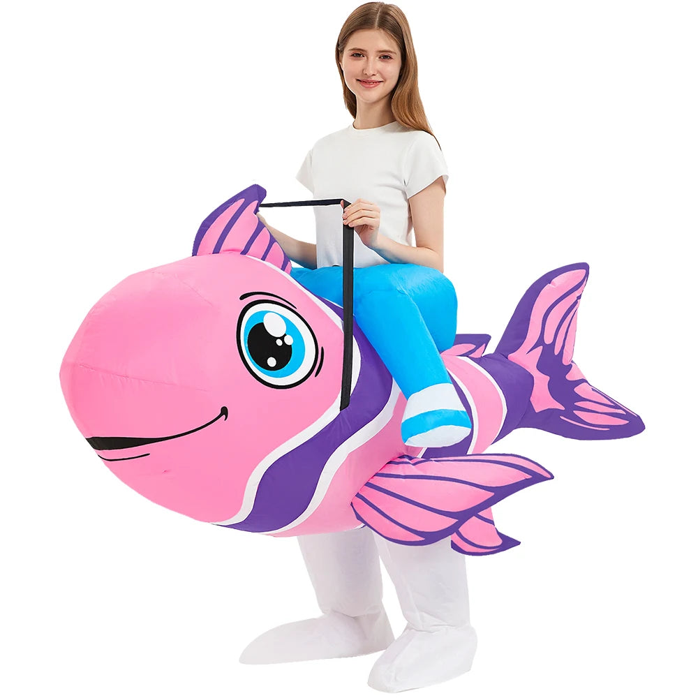 Costume gonflable poisson clown adulte