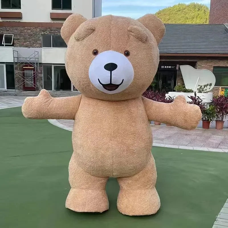 Costume gonflable ours en peluche, coloris rouge