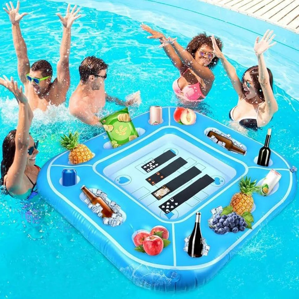 Plateforme flottante gonflable forme ronde en piscine
