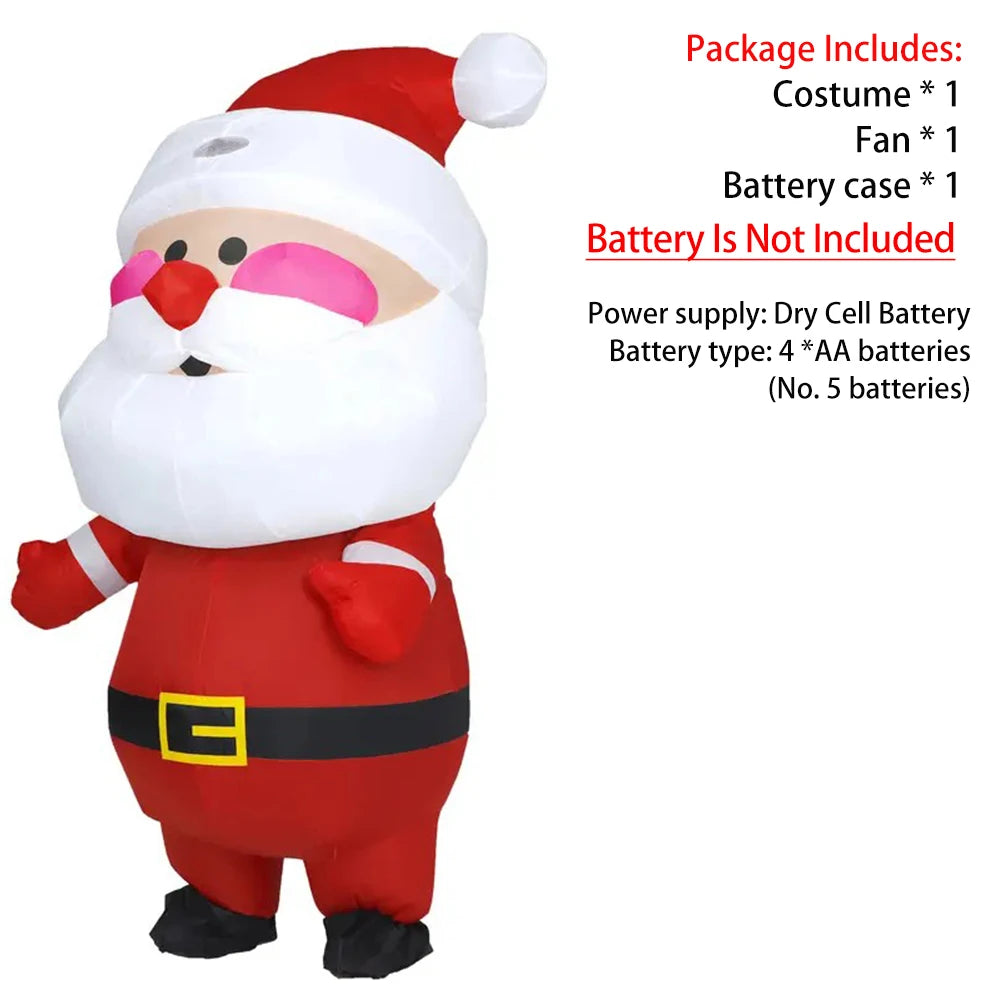 Costume gonflable Père Noël adulte avec ventilateur inclus