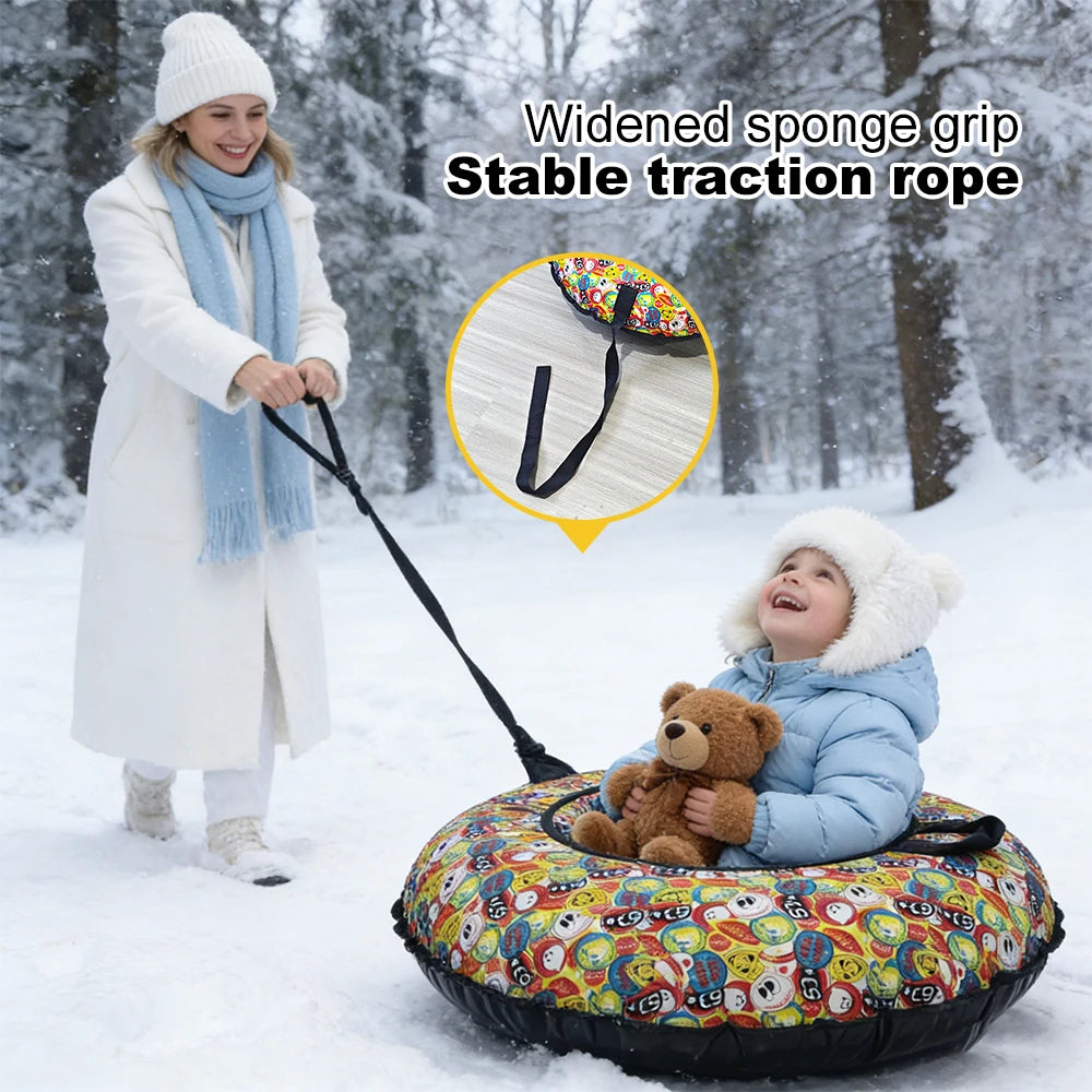 Tube à neige gonflable bleu sport hiver famille