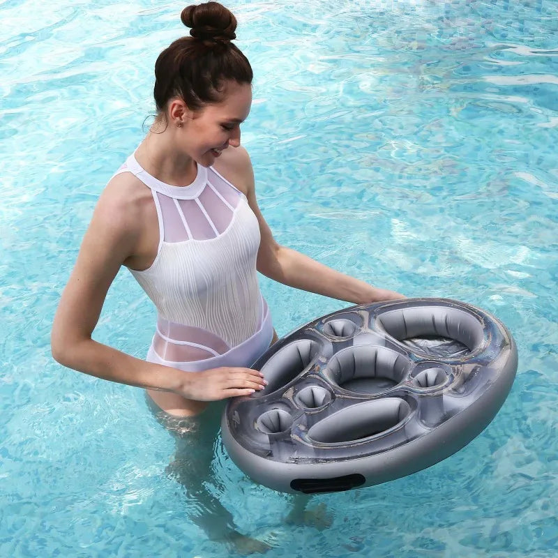 Bouée gonflable plateau multi-trous piscine