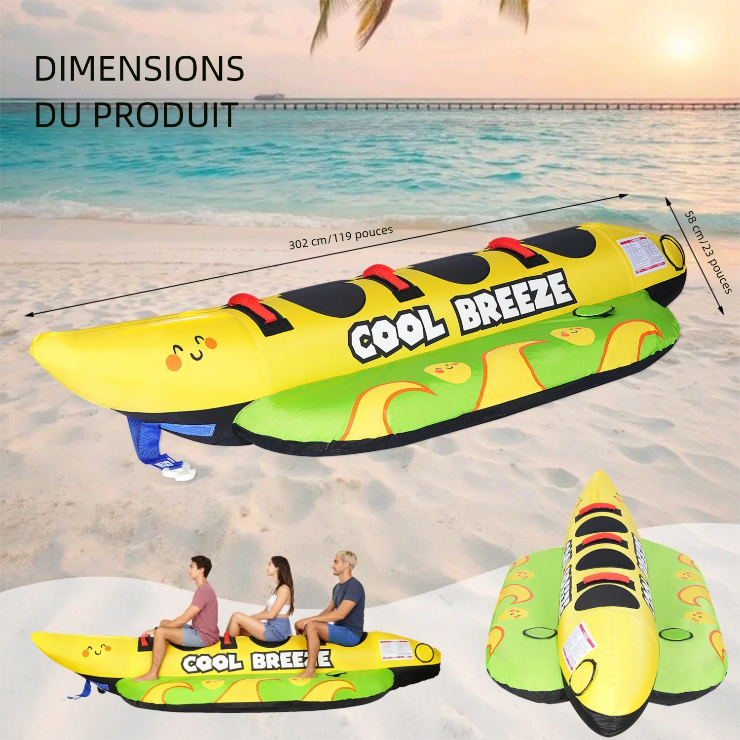 Vue rapprochée du matériau PVC de la bouée tractable