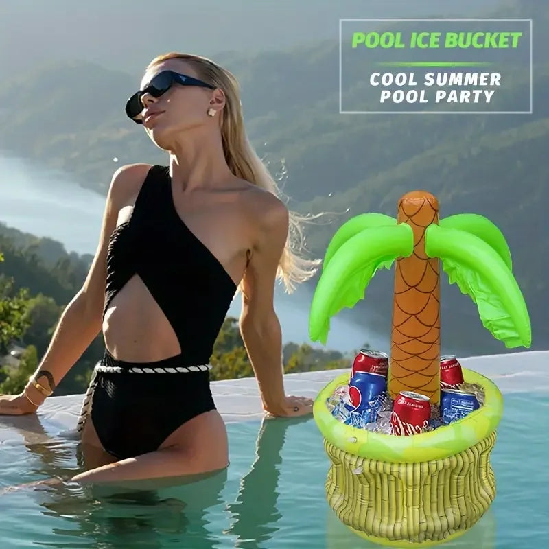 Vue de dessus de l'accessoire gonflable glacière tropicale