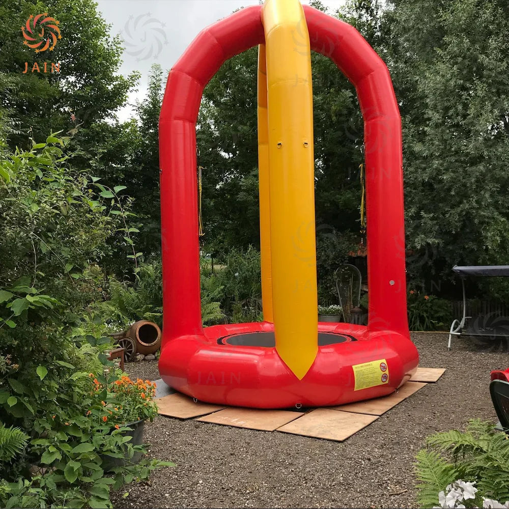 Trampoline gonflable bungee vue d'ensemble