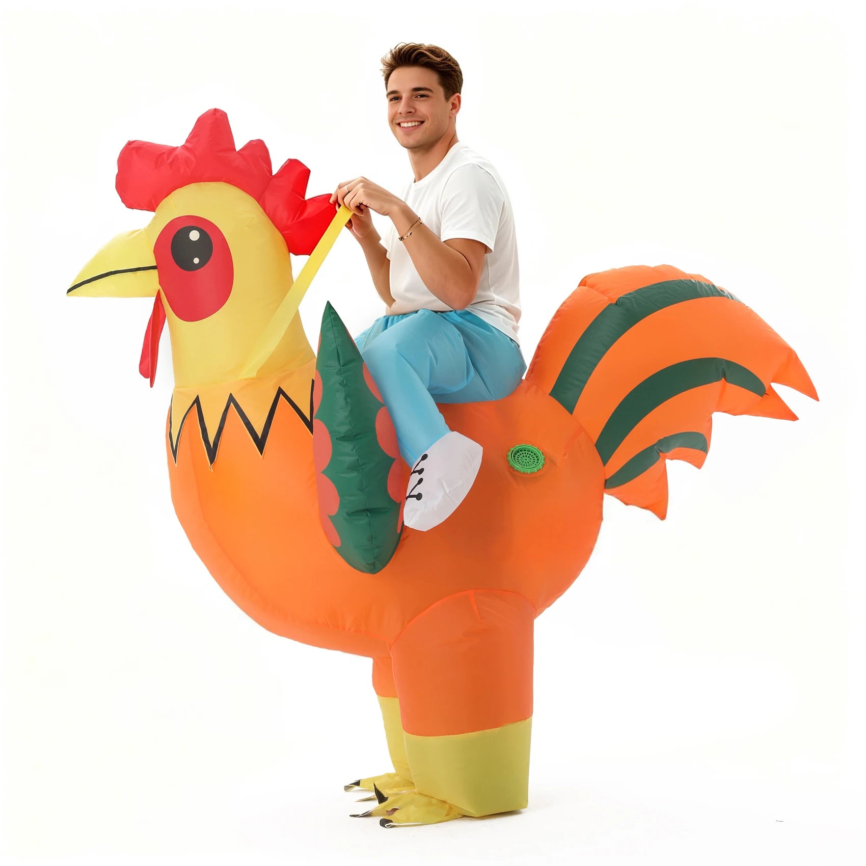 Costume coq gonflable carnaval animation spectacle