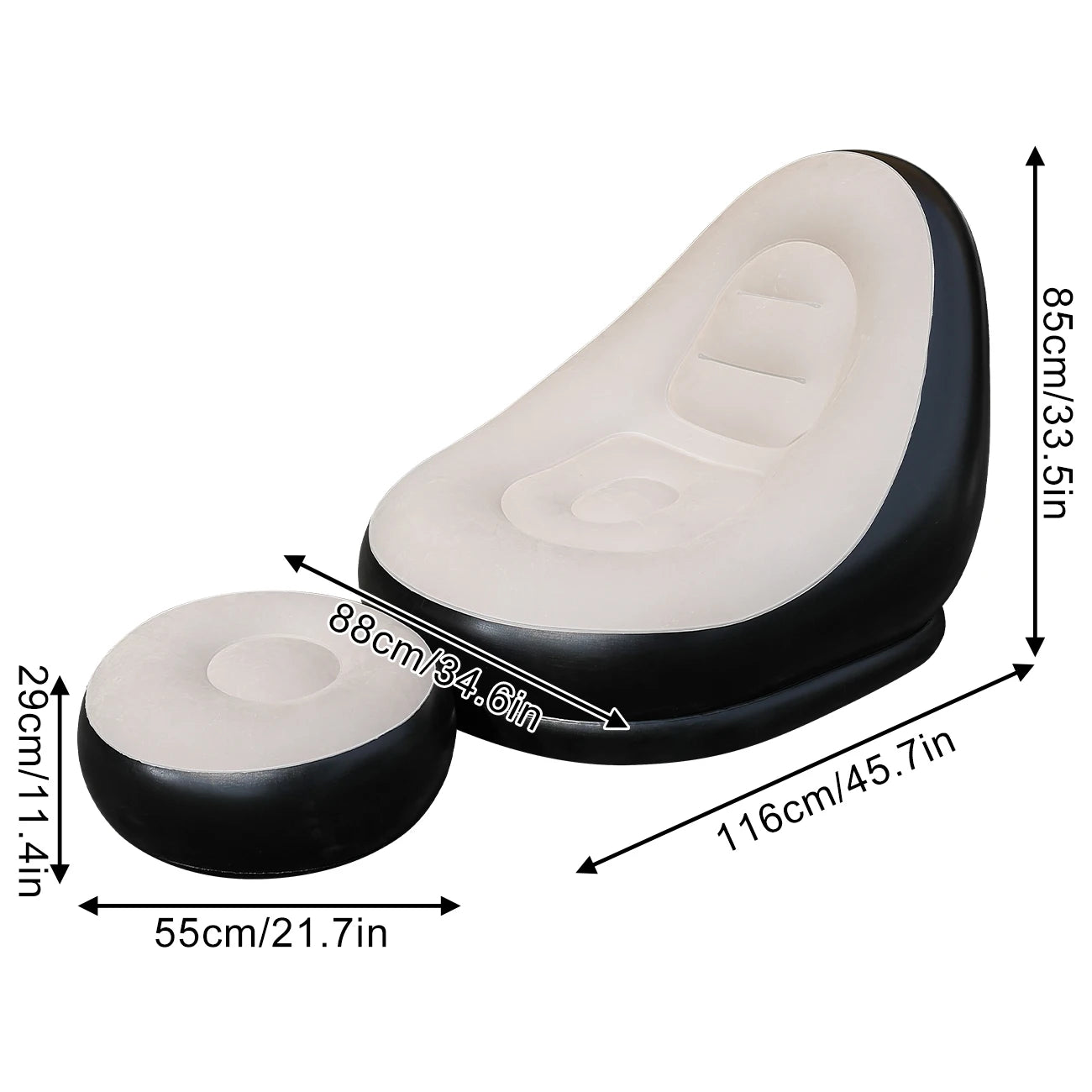 Vue rapprochée du tissu PVC floqué du canapé gonflable