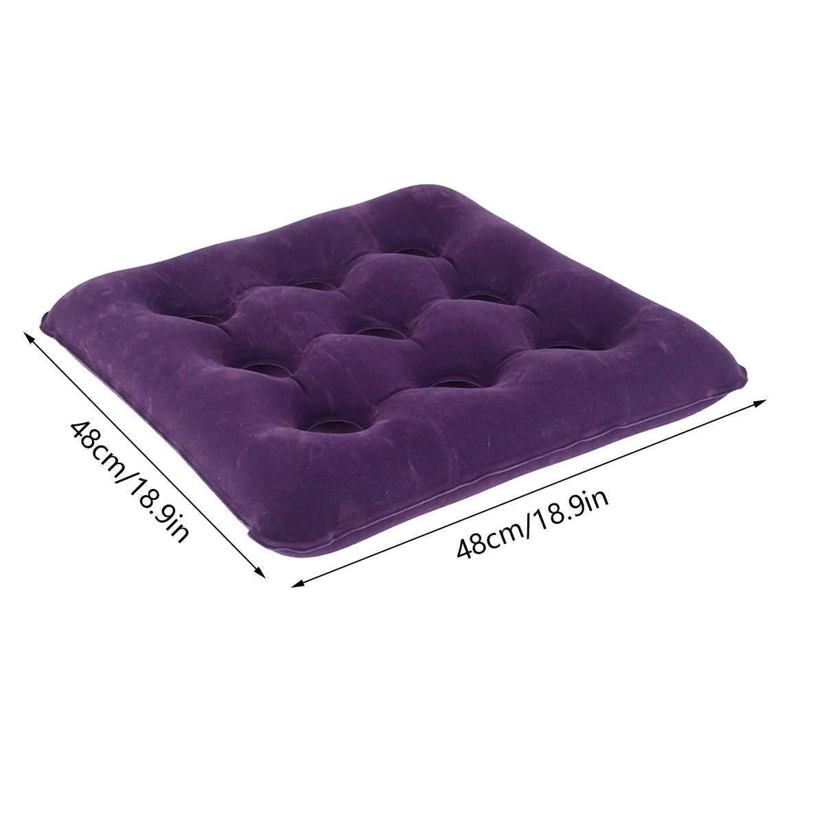 Coussin gonflable carré avec anneau de ventilation