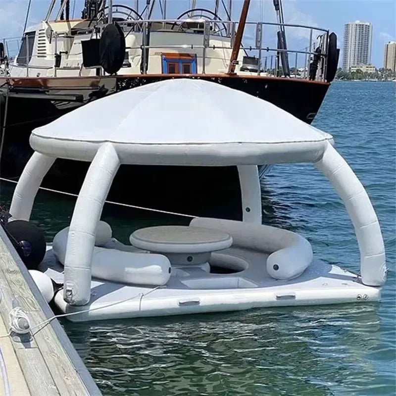 Plateforme Flottante Gonflable Yacht Ombrage - vue en situation extérieure
