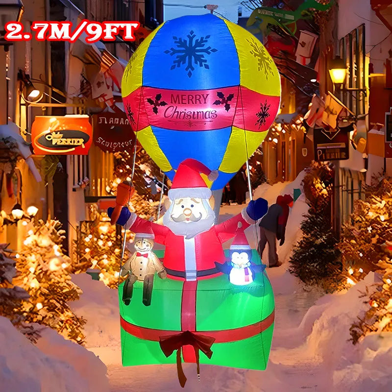 Décoration Noël gonflable Père Noël LED 2,7 m jardin