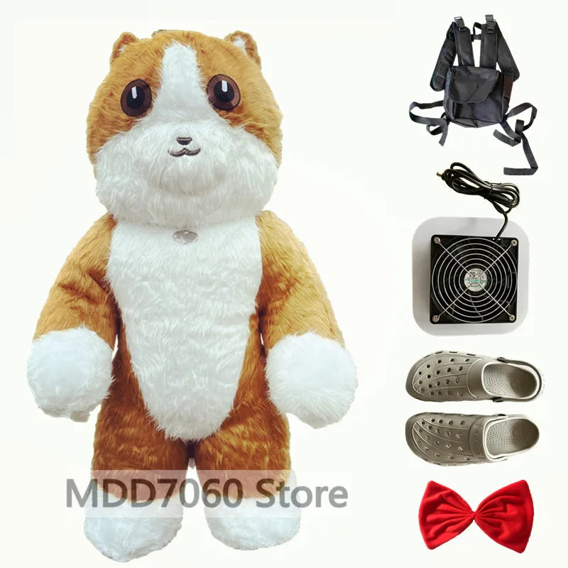Costume gonflable mascotte animaux utilisé lors d'un anniversaire