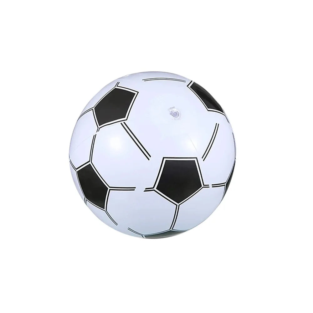 Ballon gonflable de plage football noir et blanc