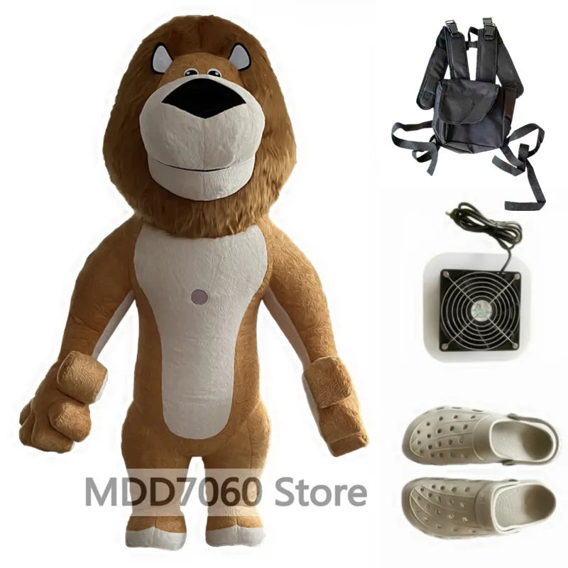Costume gonflable mascotte animaux coloris bleu